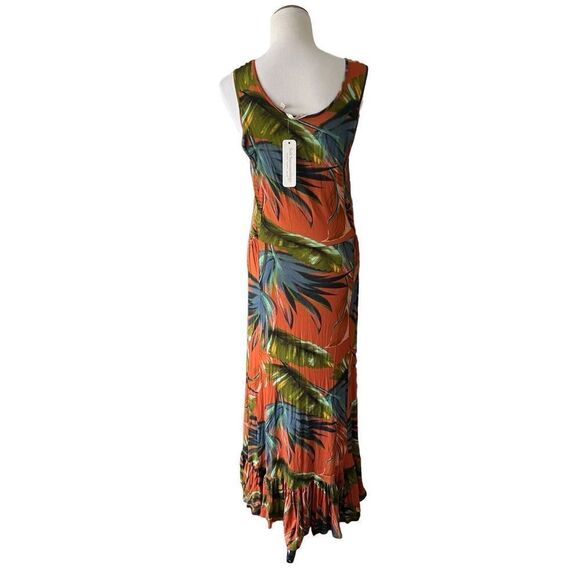 SOFT SURROUNDINGS NWT Sleeveless Tropical Floral FABIANA Hi-Low Maxi Dress size - Picture 3 of 9
